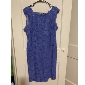 Periwinkle Blue Sequin Lace Sleeveless Dress